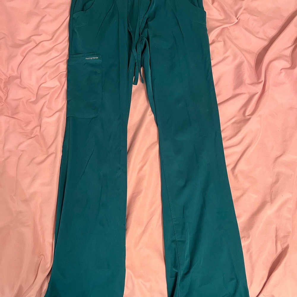 Teal Drawstring Scrub Pants
